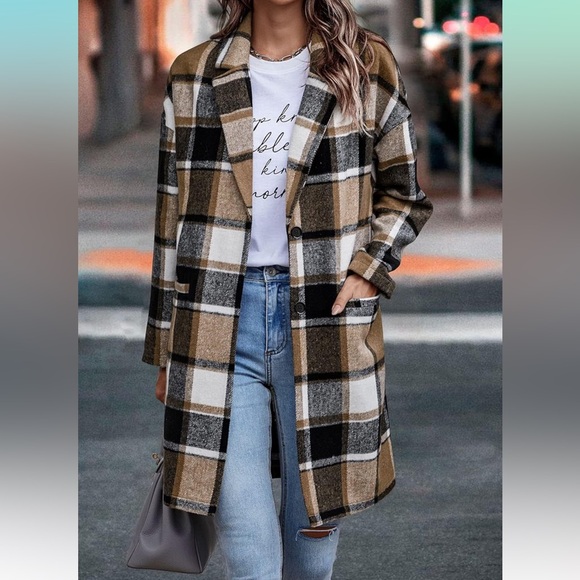 Long plaid jacket - Picture 3 of 8